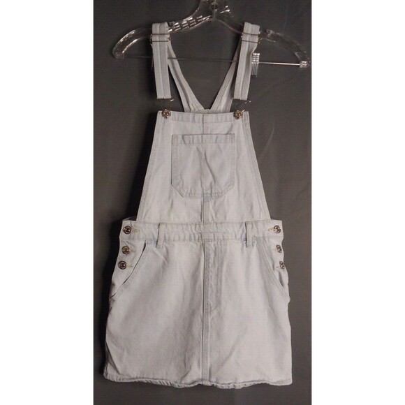 Forever 21 Overall Bib Skirt Dress Womens Size XS Light Wash Denim Y2K - Picture 3 of 9